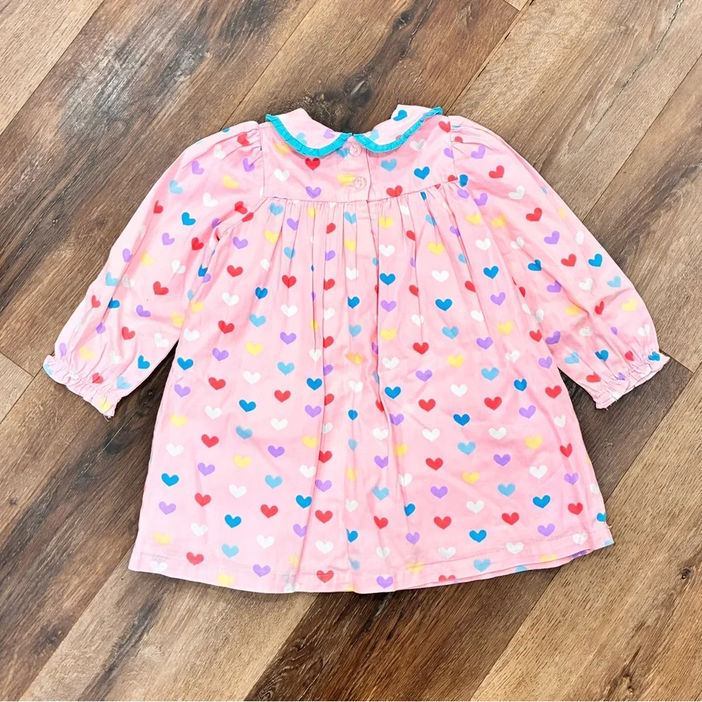 Posh Pickle Company Colorful Heart Dress Collar Valentines Spring Summer 3T - Picture 8 of 12